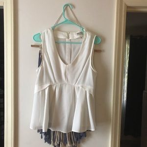 White Sexy Blouse V Neck